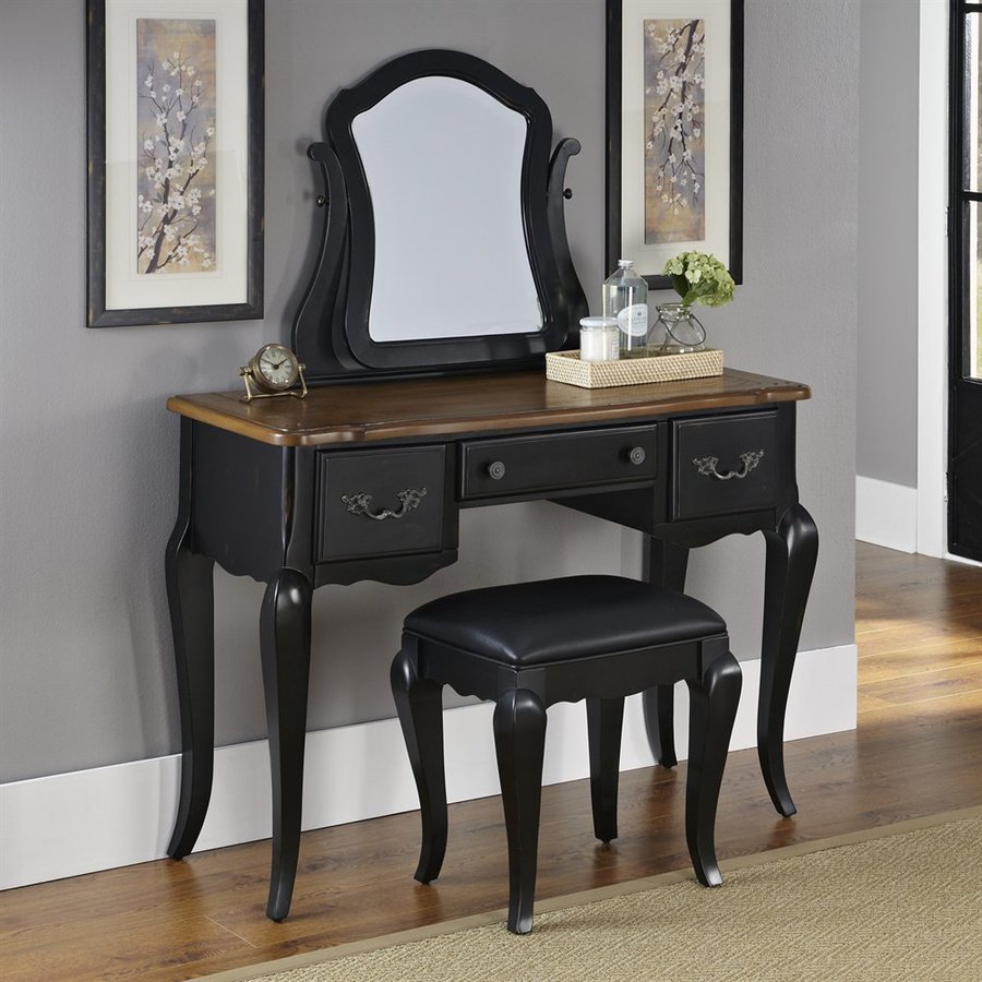 home-styles-french-countryside-black-oak-makeup-vanity-with-stool-in