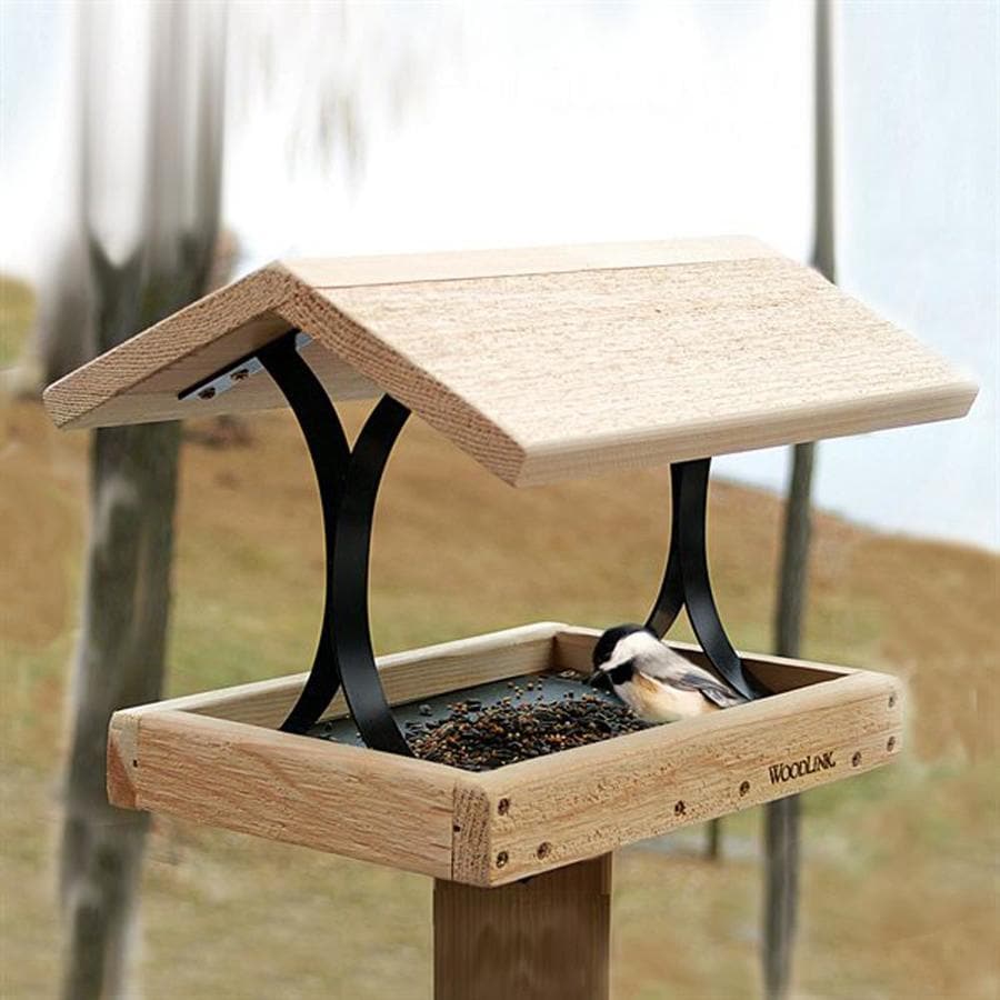 Woodlink Fly Thru Cedar Platform Bird Feeder In The Bird Feeders 