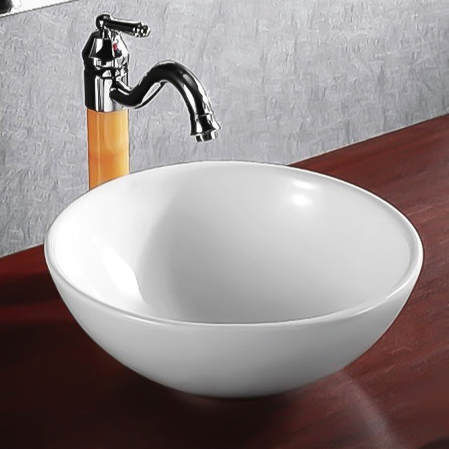 Nameeks Ceramica White Ceramic Vessel Round Bathroom Sink At Lowes