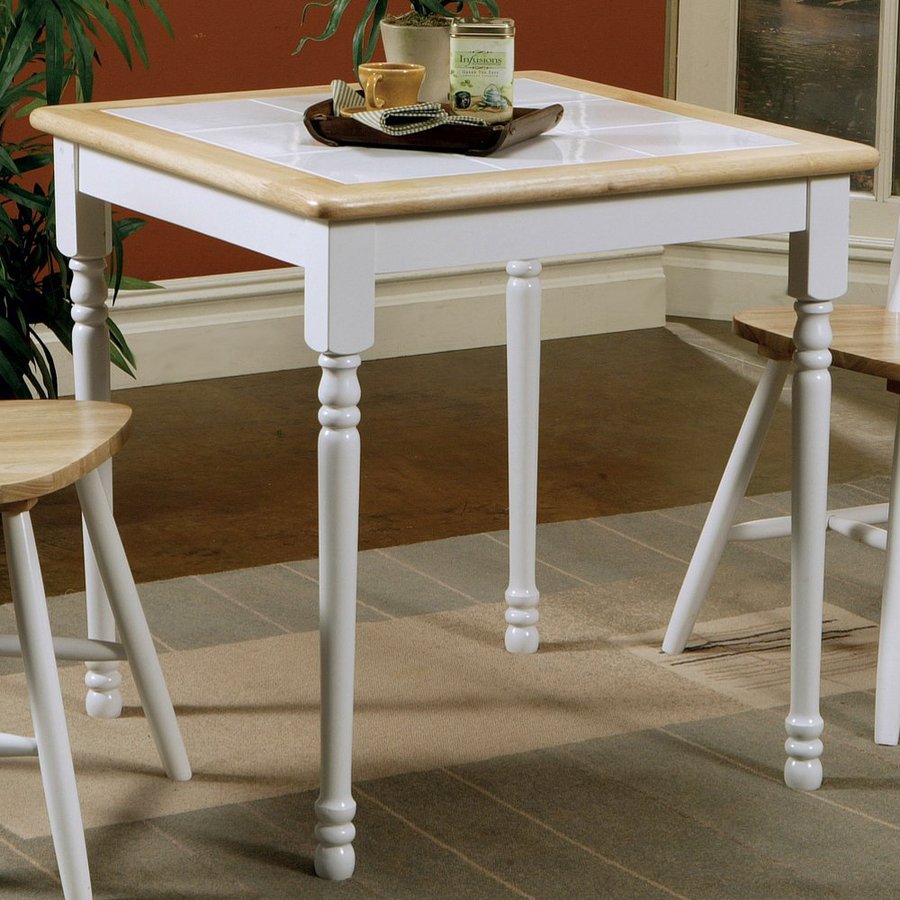 Shop Coaster Fine Furniture Natural/White Square Dining Table at Lowes.com