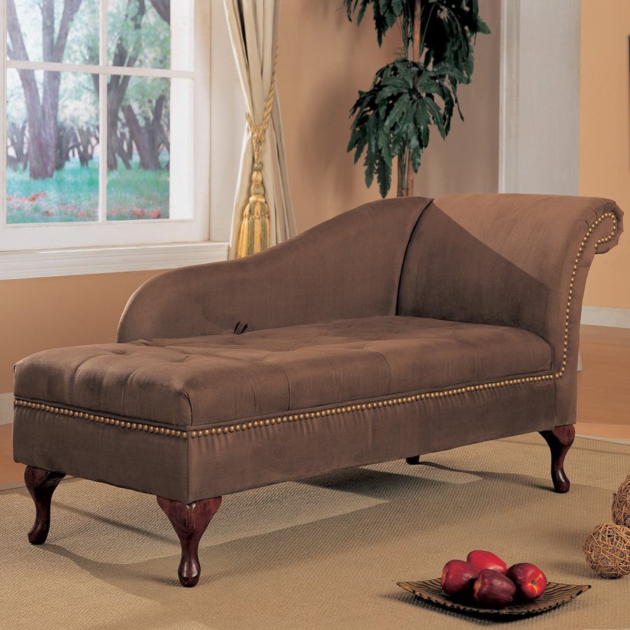 Coaster Fine Furniture Brown Microfiber Chaise Lounge At Lowes