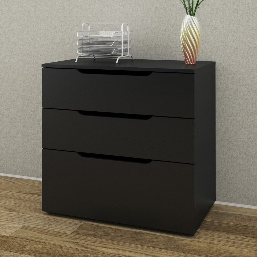 Nexera Next Black 3Drawer File in the File