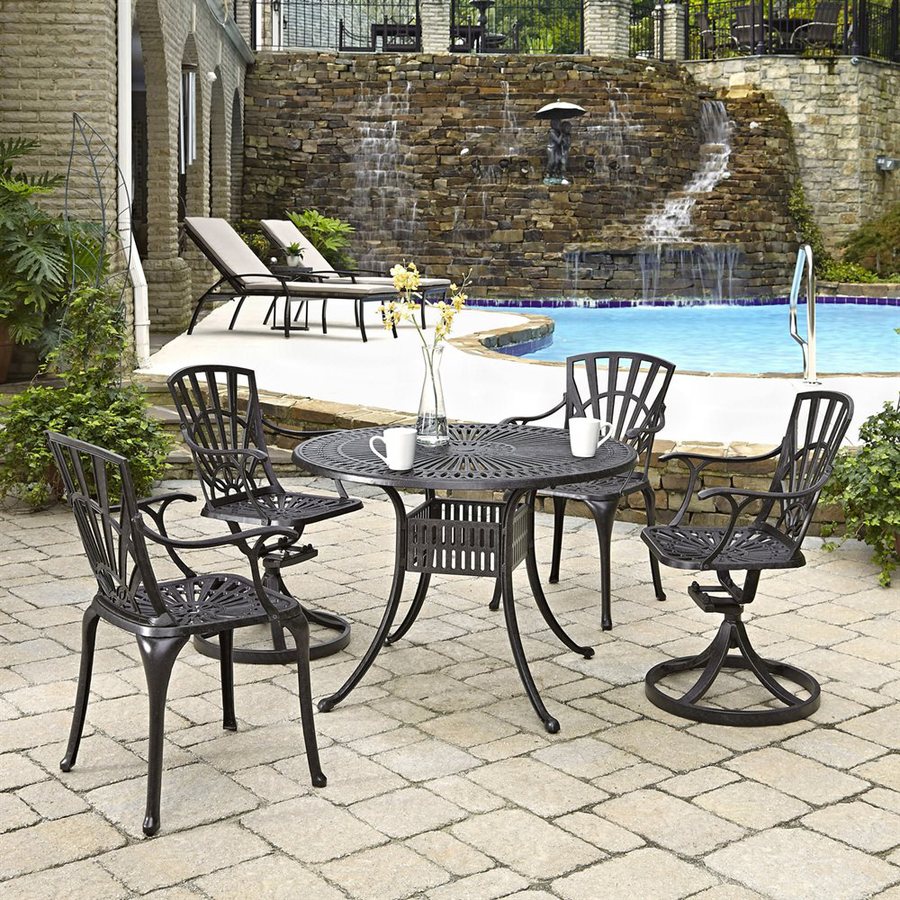 Home Styles Largo 5Piece Gray Metal Frame Patio Dining Set at