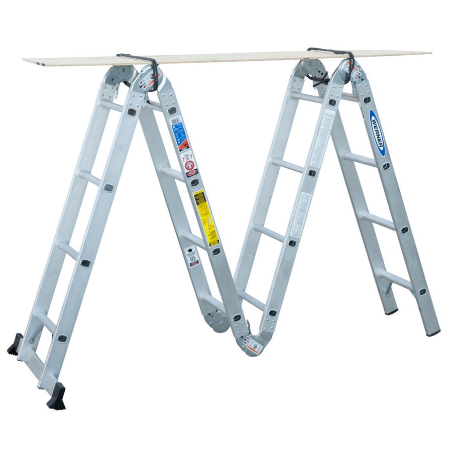 Werner 16-ft Aluminum 300-lb Type IA Multi-Position Ladder At Lowes.com