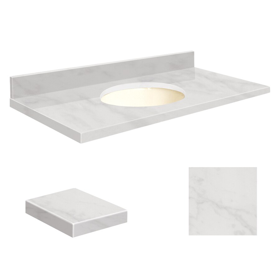 Transolid Vanity Top Natural Marble 43x22 W Single Undermount Bowl No Hole White Marble In The Bathroom Vanity Tops Department At Lowes Com