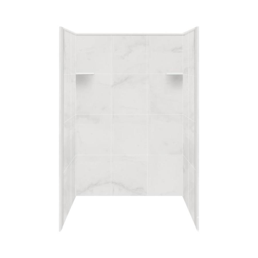 Shop Style Selections White Carrara Solid Surface Shower Wall Surround ...