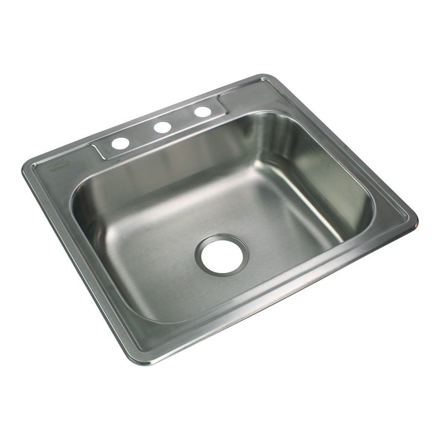 Transolid Select 25 In X 22 In Brushed Stainless Steel Single Bowl Drop In 3 Hole Residential 7434