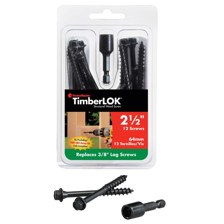 12-Count FastenMaster FMTLOK212-12 TimberLOK Heavy-Duty Wood Screw 2-1//2 Inches