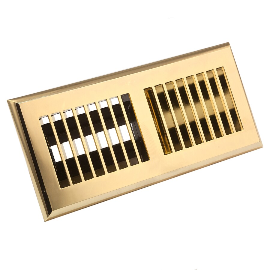Accord Select Louvered Polished Brass Floor Register (Duct Opening 3