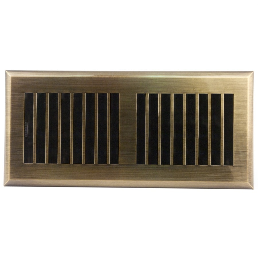 Accord Select Louvered Antique Brass Floor Register (Duct Opening 4in