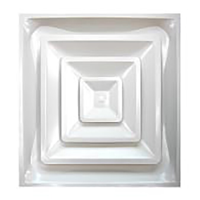 Accord Ventilation White Ceiling 3-Cone Diffuser (Rough Opening: 24-in 24x24 Drop Ceiling Diffuser With Damper