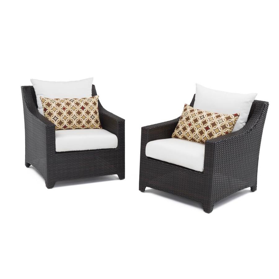 Rst Brands Deco Set Of 2 Deco Espresso Wicker Metal Stationary Conversation Chair S With Moroccan Cream Sunbrella Cushioned Seat In The Patio Chairs Department At Lowes Com