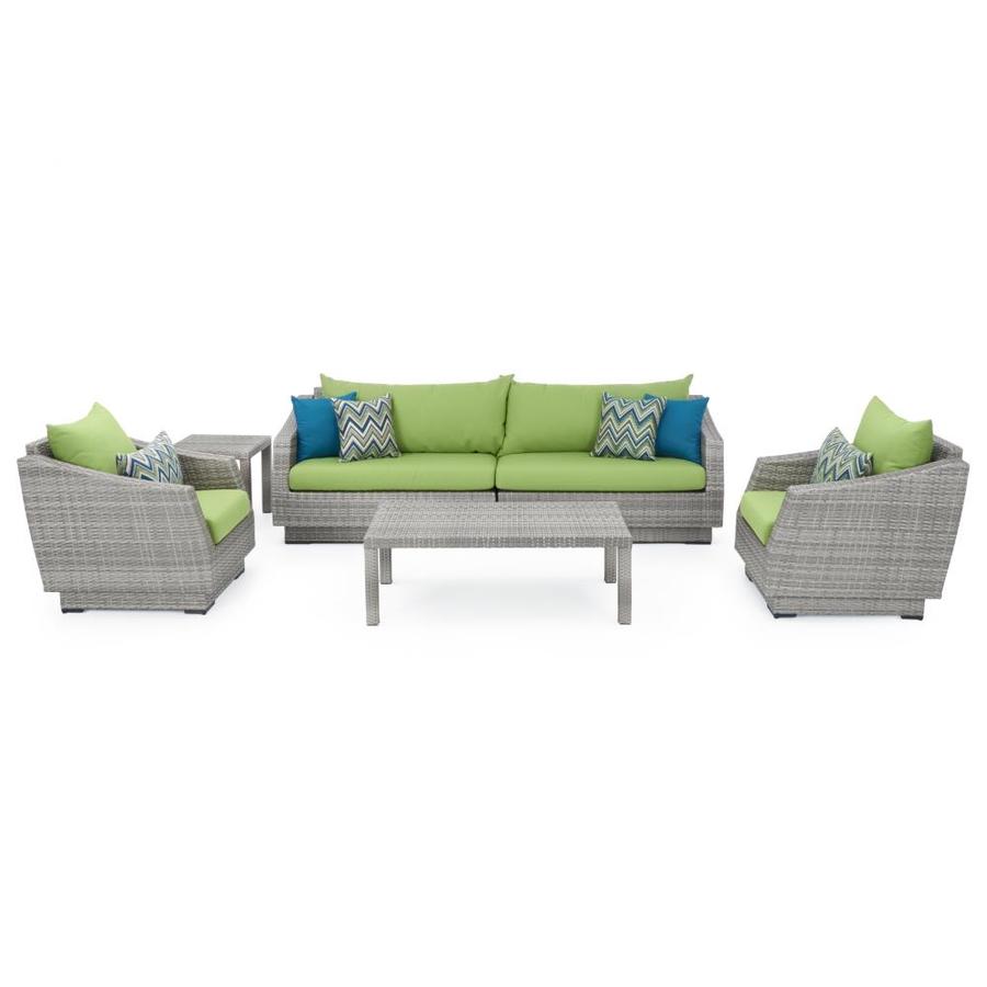 Rst Brands Cannes 6 Piece Metal Frame Patio Conversation Set With Sunbrella Cushions In The Patio Conversation Sets Department At Lowes Com