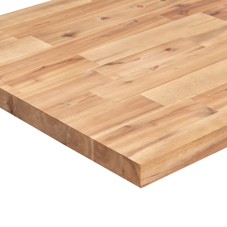 Sparrow Peak 8 Ft Honey Stained Straight Butcher Block Acacia Kitchen Countertop In The Kitchen 