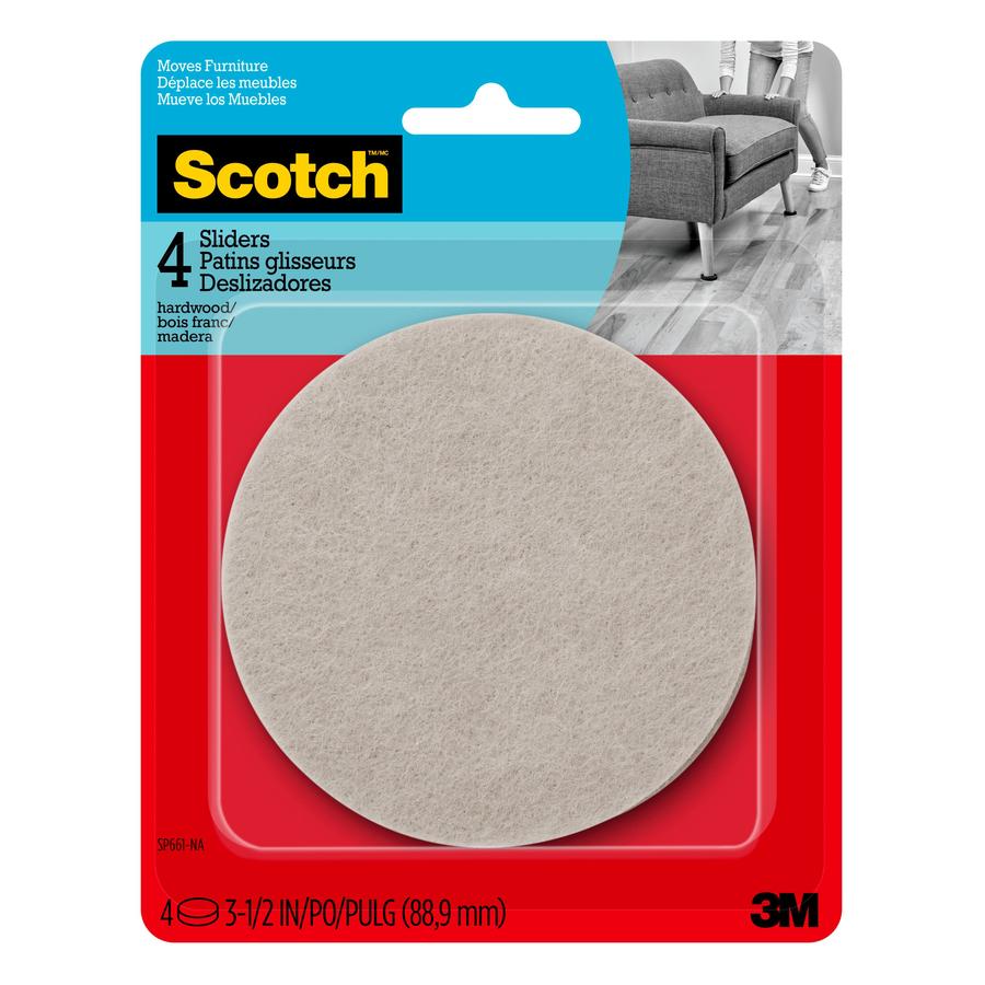 Scotch Scotch™ Felt Furniture Movers SP661-NA, Reusable 3.5in 4pk in