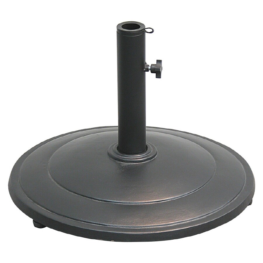 Garden Treasures Black Cast Iron Base With Steel Post Umbrella Base In The Patio Umbrella Bases Department At Lowes Com