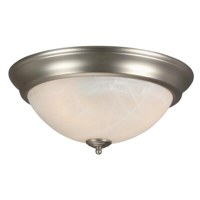 Craftmade 15-in Satin Nickel Incandescent Flush Mount Light Craftmade 15-in Satin Nickel Incandescent Flush Mount Light
