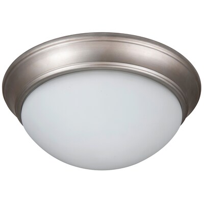 Craftmade Pro Builder Premium 13-in Satin Nickel Incandescent Flush Mount Light Craftmade Pro Builder Premium 13-in Satin Nickel Incandescent Flush Mount Light