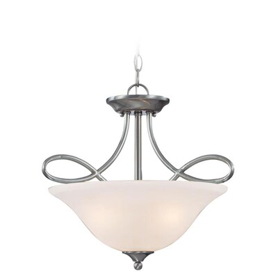 Craftmade Cordova 18-in Satin Nickel Traditional Incandescent Semi-flush Mount Light Craftmade Cordova 18-in Satin Nickel Traditional Incandescent Semi-flush Mount Light