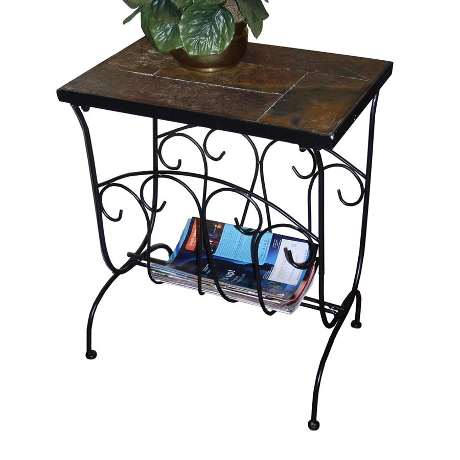 4D Concepts Metal/Slate Slate End Table in the End Tables department at