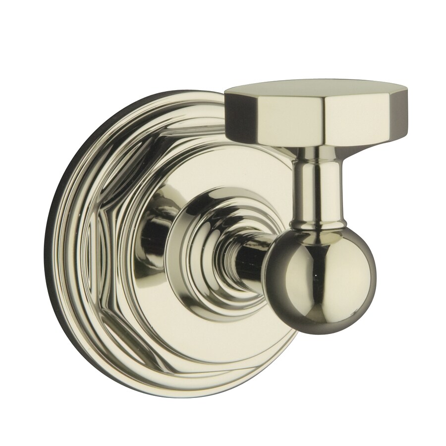 KOHLER Pinstripe Single Hook Vibrant Polished Nickel Towel Hook in the