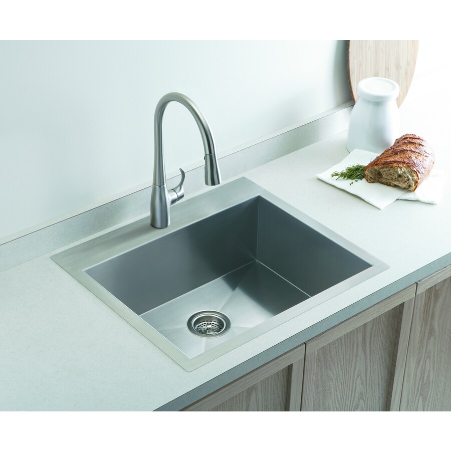 Kohler Vault 25 In X 22 In Stainless Steel Single Bowl Drop In Or