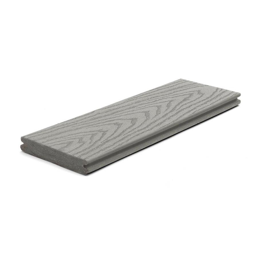 Trex Select 20ft Pebble Grey Grooved Composite Deck Board in the Composite Deck Boards