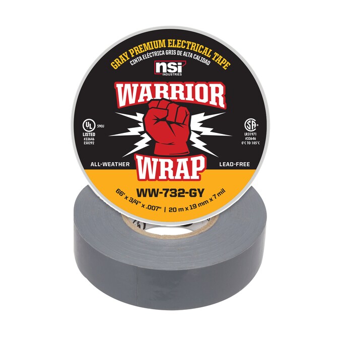 WarriorWrap Warrior Wrap 732 Premium Electrical Tape Gray in the