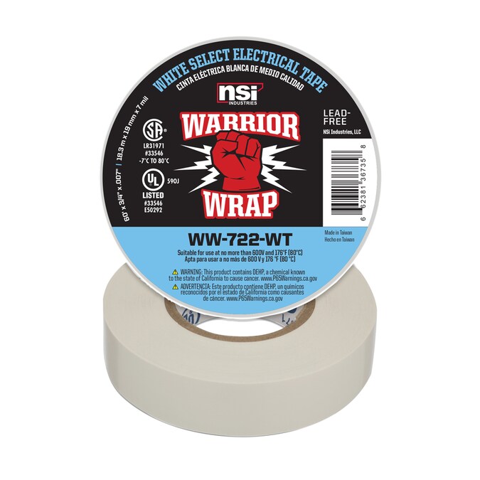 WarriorWrap Warrior Wrap 722 Select Electrical Tape White at