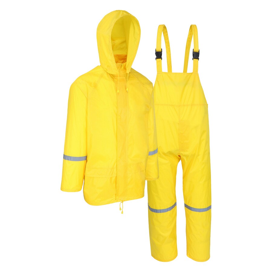 Safety Works 3Piece Xxlarge Yellow Rain Suit in the Rain Gear