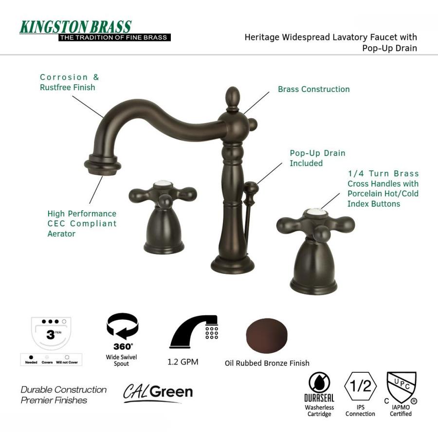 Shop Kingston Brass Georgian Oil Rubbed Bronze 2 Handle Widespread Bathroom Sink Faucet At