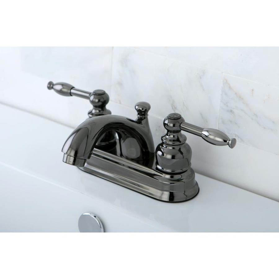 Kingston Brass Georgian Black Stainless Steel 2 Handle 4 In Centerset Bathroom Sink Faucet With 