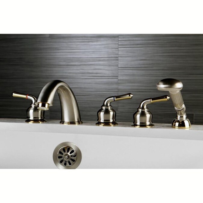 Chrome//Polished Brass 7 Diameter Escutcheon Kingston Brass GKB1634SO Magellan Tub Faucet Shower Only