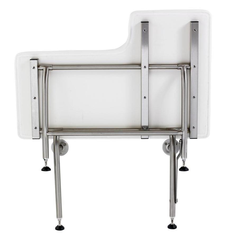 Mustee White Stainless Steel Wall Mount Shower Seat (ada Compliant) In 