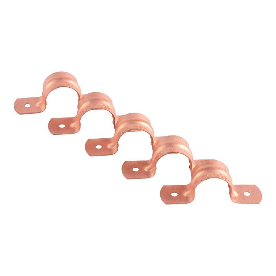 HoldRite 5Pack 1/2in to 1/2in dia Copper Plated Steel 2Hole Pipe