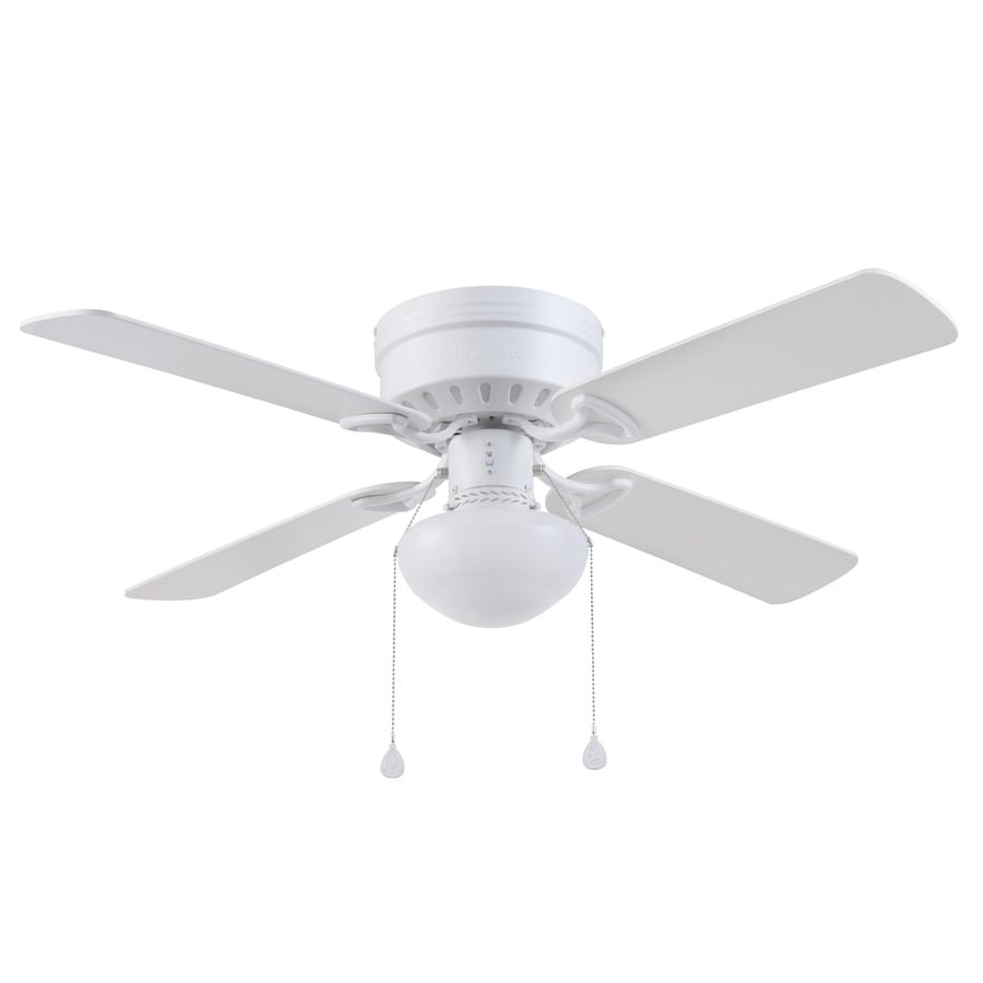Harbor Breeze Armitage 42-in White LED Indoor Flush Mount Ceiling Fan with Light Kit (4-Blade 