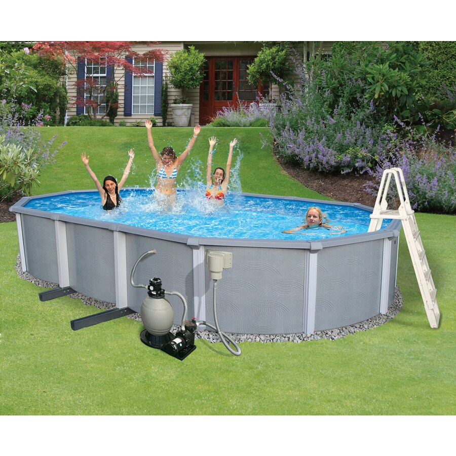 Blue Wave Zanzibar 33-ft x 18-ft x 54-in Oval Above-Ground ...