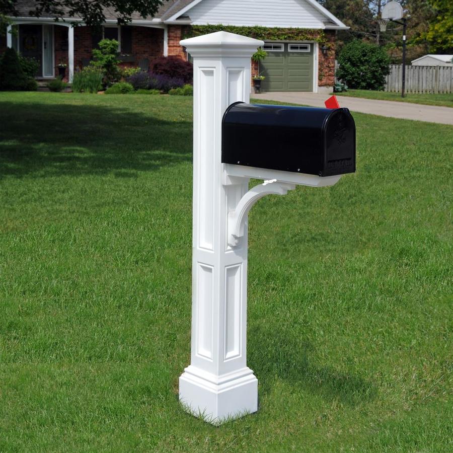 Mayne Charleston Plus White Mailbox Post in the Mailbox Posts