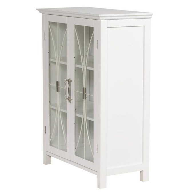 Elegant Home Fashions Delaney 26-in W x 34.25-in H x 12.5-in D White MDF Freestanding Linen Cabinet Elegant Home Fashions Delaney 26-in W x 34.25-in H x 12.5-in D White MDF Freestanding Linen Cabinet