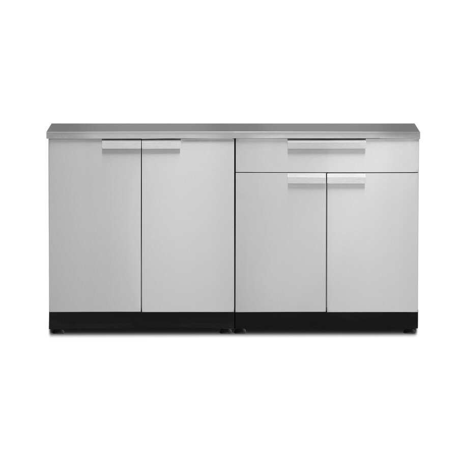 Newage Products Stainless Steel 3 Piece 64 In W X 24 In D X 35 5 In H Outdoor Kitchen Cabinet In The Modular Outdoor Kitchens Department At Lowes Com