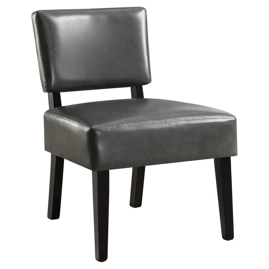 Monarch Specialties Modern Charcoal Faux Leather Accent Chair In The Chairs Department At Lowes Com