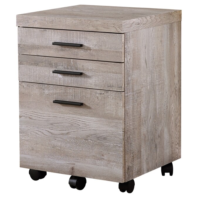 Monarch Specialties Taupe Reclaimed Woodlook 3Drawer