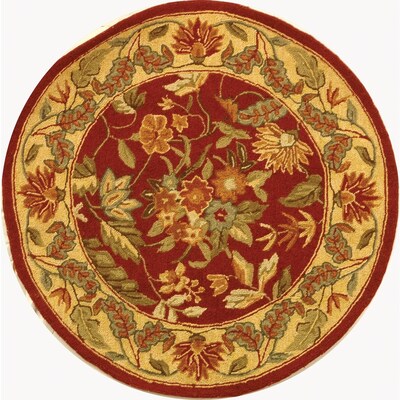 Safavieh Chelsea Spring 3 x Red/Multi Round Indoor Floral/Botanical Farmhouse/Cottage Handcrafted Throw Rug Safavieh Chelsea Spring 3 x Red/Multi Round Indoor Floral/Botanical Farmhouse/Cottage Handcrafted Throw Rug