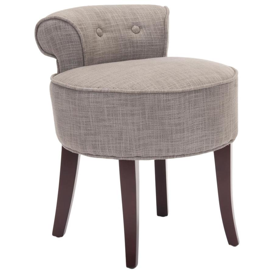 Safavieh 22.8-in H Gray Round Makeup Vanity Stool in the Makeup Vanity Stools department at 