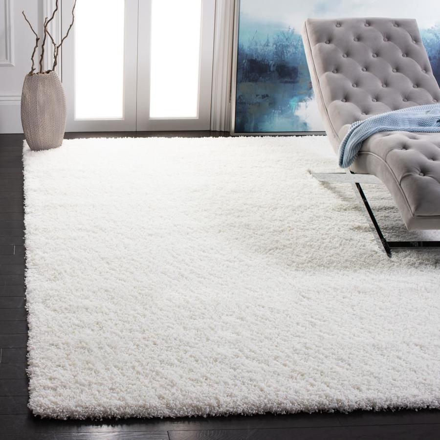 Safavieh California Shag 8 x 10 White Indoor Solid Area Rug in the Rugs