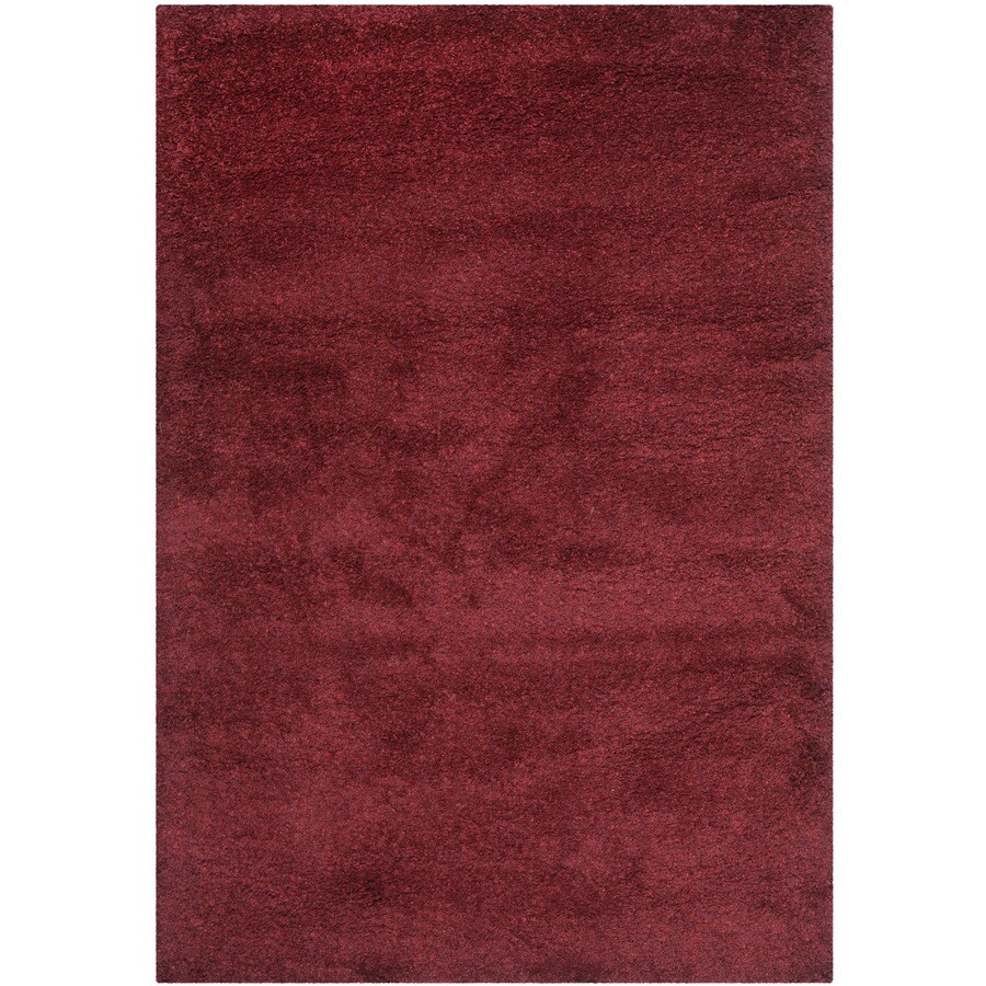 Safavieh California Shag 4 X 6 Maroon Indoor Solid Area Rug In The Rugs Department At Lowes Com