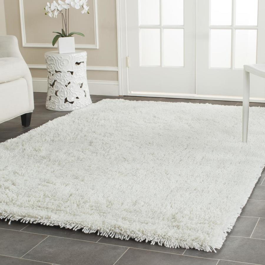 Safavieh Ultra Shag 9 x 12 White Solid Handcrafted Area Rug in the Rugs