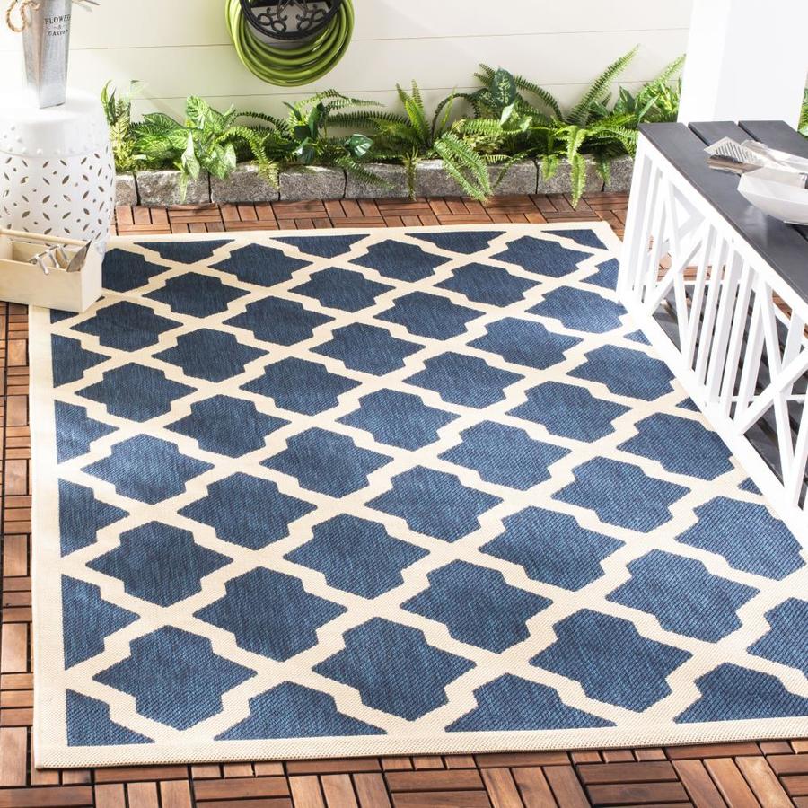 Safavieh Courtyard Dian 8 x 8 Navy/Beige Square Indoor/Outdoor Trellis