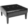 Safavieh Fulton Small Casual Black Faux Leather Ottoman At Lowes