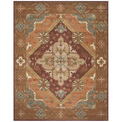 Safavieh Heritage Nashik 8 x 10 Rust Floral/Botanical Oriental Handcrafted Area Rug Safavieh Heritage Nashik 8 x 10 Rust Floral/Botanical Oriental Handcrafted Area Rug